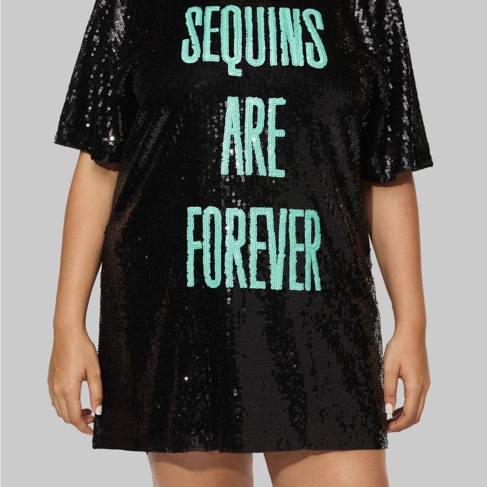 RARE Taylor Swift Sequins Are Forever T-Shirt Dress The Life Of A Showgirl NEW - Picture 4 of 7